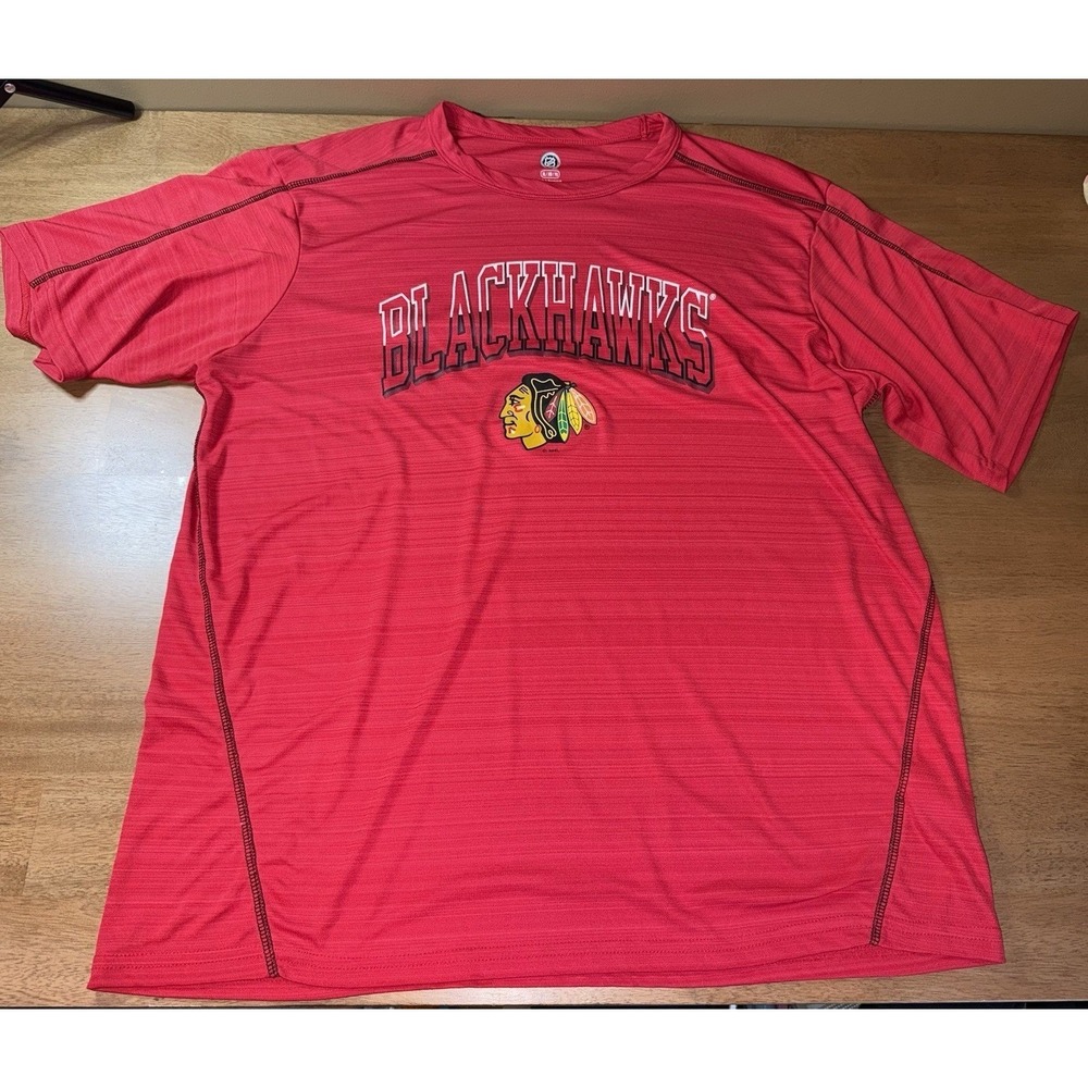 NHL Chicago Blackhawks Mens XL Red Short Sleeve Performance Graphic T-Shirt